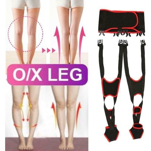 Double Cross Straps Leg Posture Corrector Black Adult Unisex O-leg X-leg Body Correction Belt Drawstring Slimming Leg Tool