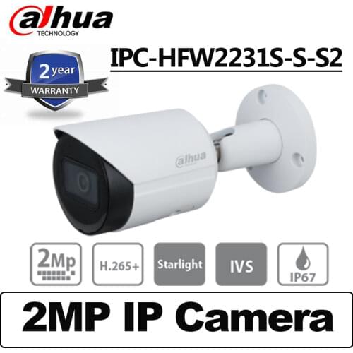 Dahua 2MP IP Camera IPC-HFW2230S-S-S2 H.265 IR 30m LED Poe Bullet Network Camera Replace IPC-HFW1230S Security CCTV camera