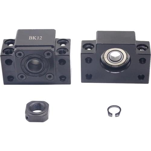 Ballscrew End Supports 1pc BK12+1pc BF12 1605 1610 ballscrew End Support 10mm CNC Parts for SFU1605 SFU1610 BK10 BF10 forSFU1204