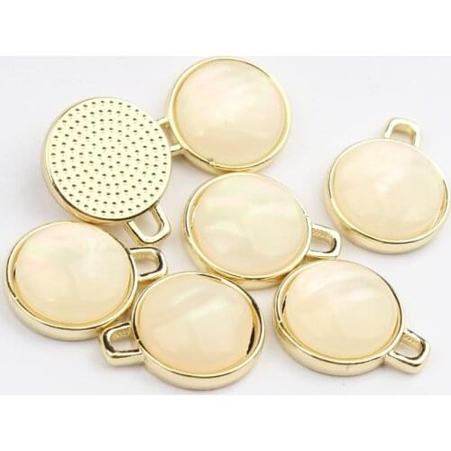 Zinc Alloy Golden Opal Round Charms 6pcs/lot For DIY Fashion Earrings Jewelry Making Accessories