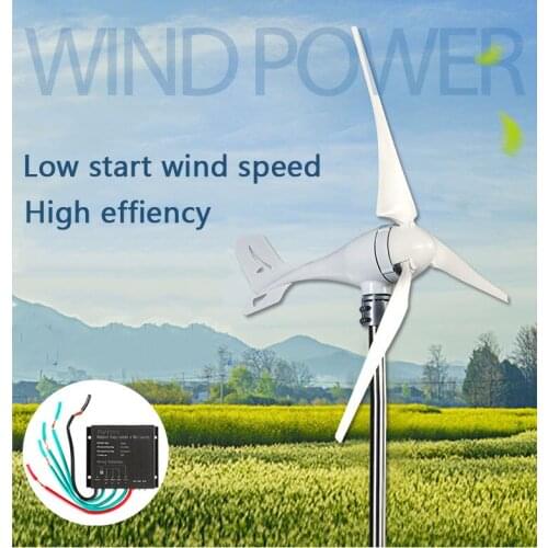 Small Wind Turbine Generator AC 12V/24V 400W Economy Windmill MPPT Controller Wind Solar Hybrid System 2m/s Start Speed 3 Blades