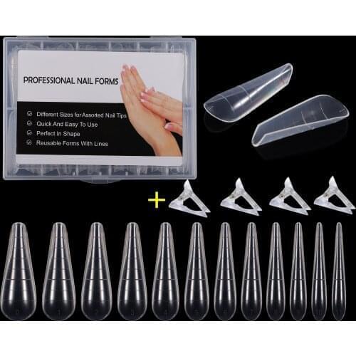 BNG 120pcs/set Soft Dual Nail Forms French False Tips System Extension UV Poly Nail GEL Acrylic Decoration Art Mold Form Clips