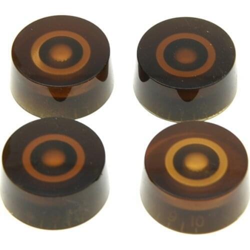 KAISH Set of 4 Amber Knurled Guitar Knobs Control Knobs Speed Knob