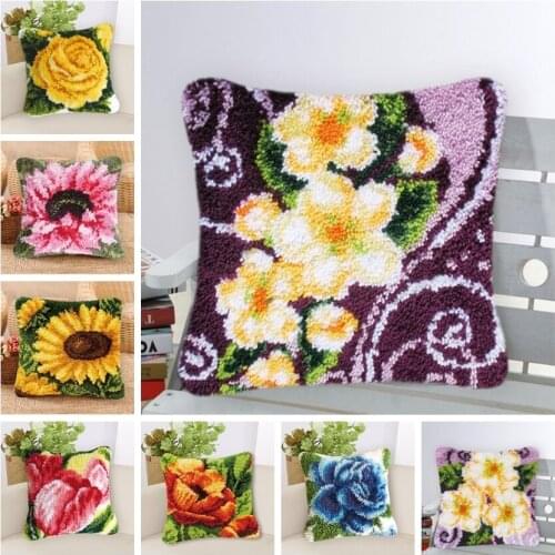Latch Hook Latch Hook Kits Diy Kit Quality Fashion Quality Fashion Cross Stitch Pillows Knooppakket Klink Haak Kleed Bloemen Diy