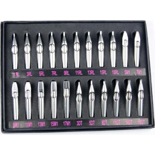 22pcs 304 Stainless Steel Tattoo Tip Kit professional gun machine Set (RT,FT,DT) -- TTK-01B