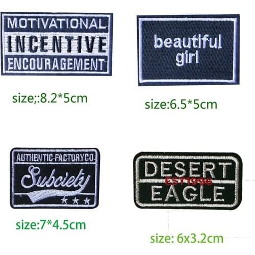 Beautiful Girl Long Letters Rectangle Icon Embroidered Applique Patches for Clothing DIY Iron on Badge on the Backpack