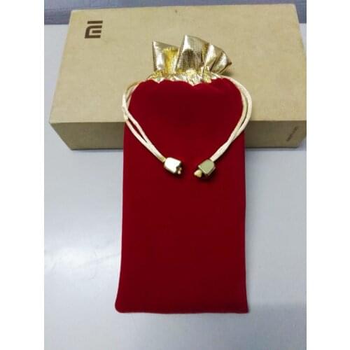 Low-priced high quality 8.5*18cm velvet jewelry pouch gift bag 100pcs small drawstring bag for gift iphone 7 packakging