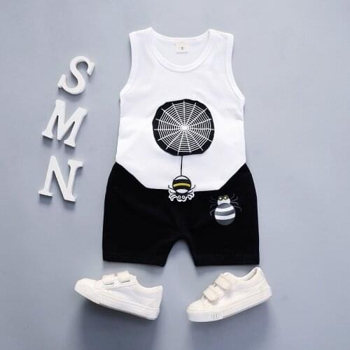 Baby Boy Clothes Summer Children Clothing Cartoon Spider Kid Cotton Cute Sets Baby Boy Outfit Costumes Baby Clothing Set DS49