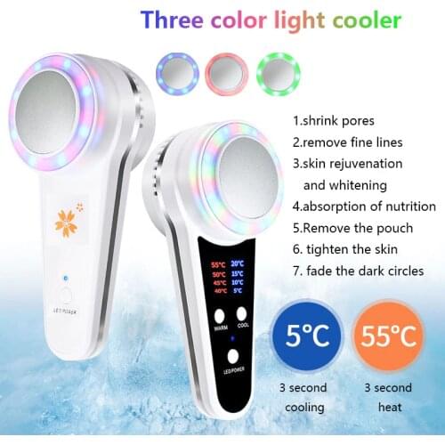 Portable Cryotherapy Hot Cold Hammer Face Lift Enhance Skin Elastic Lymphatic Detoxification Facial Massager Machine Skin Care