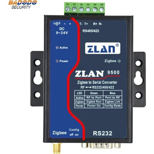 ZLAN9500 Zigbee to RS485 RS232 RS422 serial port Converter server device industrial used 2km long distance Zigbee communication