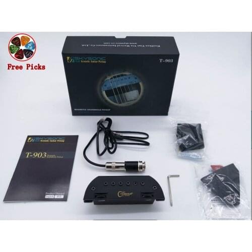 Performance Hole-free Active Acoustic Guitar Pickups Skysonic T-903 Humbucker Sound-hole Pickup Magnetic + Mic Excellent Bass