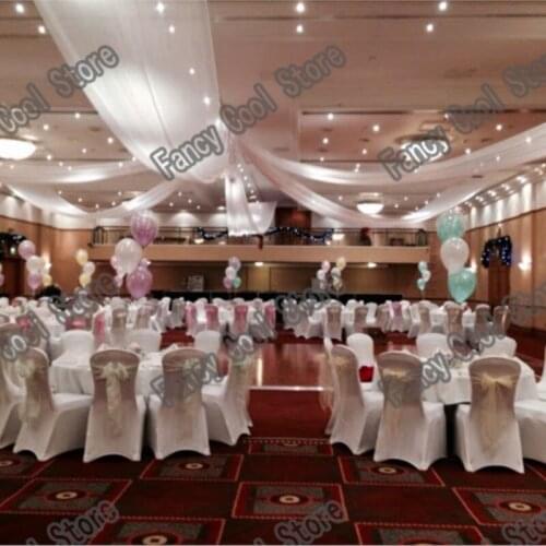 White Luxury Ceiling Drape for Party Events Canopy Fabirc Decoration 10pcs/lot 0.7m(wide) x 14m(Length)