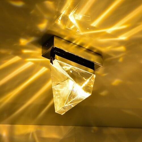 FKL Nordic Crystal Ceiling Lamp Living room Bedroom Aisle Lamp Decoration Crystal Light Luxury Home Balcony Aisle Ceiling Lamp