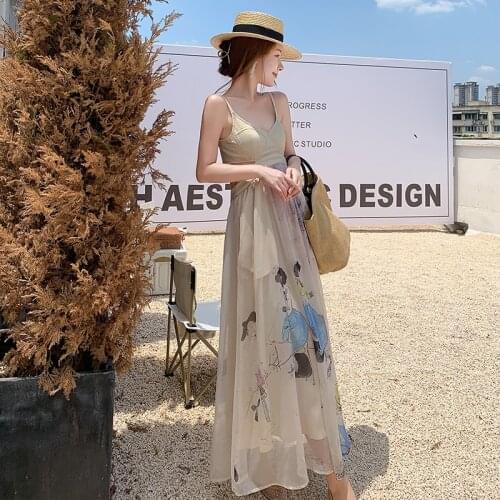 Vintage Casual Sundress Female Beach Dress Long Backless Women Dress Summer Boho Sexy Dress women dresses summer 2020