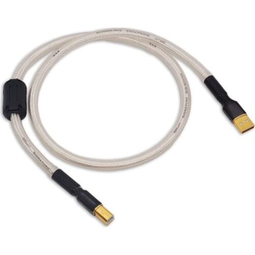 High Quality Silver plated Hifi usb Cable High Quality 6N OCC Type A-B DAC Data USB Cable