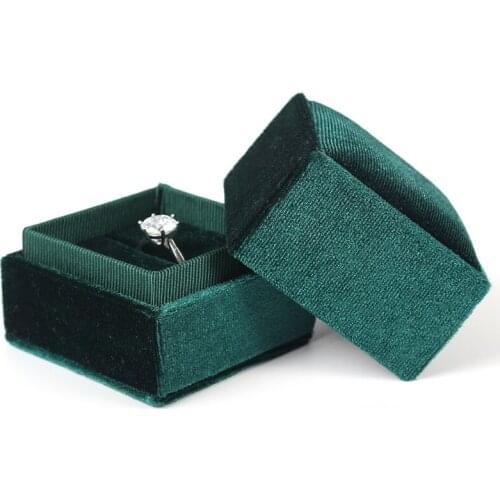Retro Green Velet Diamond Rings Jewelry Gift Packaging Box 6 Color For Women Earrings Necklaces Jewellery Organizer For Portable