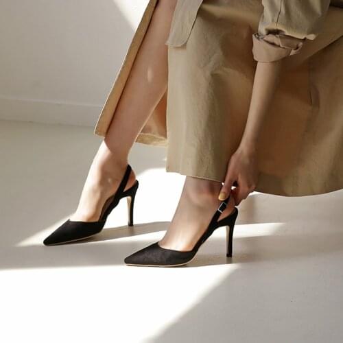 Womens High Heel Sandals Party Sexy Single Shoes Women Pointed Toe Stiletto Formal Dress Office Ladies Shoe Size 31-42