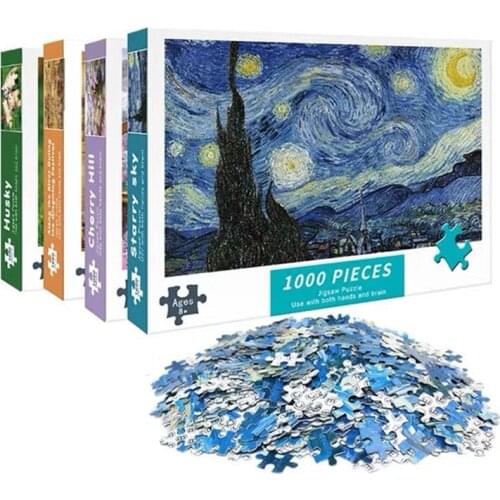1000 Pieces Paper Jigsaw Puzzles Cartoon Landscape Educational Toys Adults Decompression Building Assembling For Childrens Gift