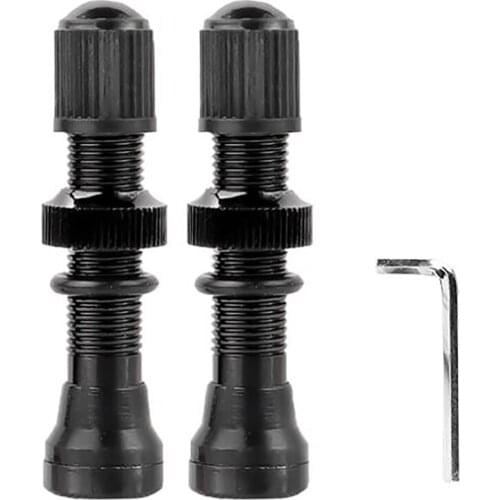 2PCS Bicycle Schrader A/V Valves 40mm CNC Machined Anodized Nipple for MTB Road Bike Tubeless Rims