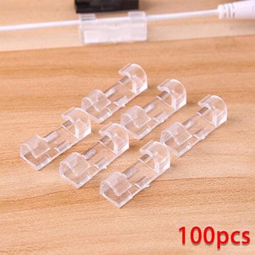 20/60/80/100Pcs Self Stick Wire Organizer Cable Cord Clips Clamp Cable Wall Organizer Holder Cable Storage Rack For Home Office