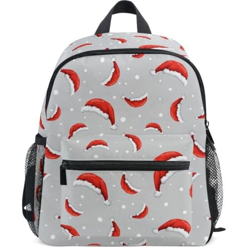 2020 Red Santas Hats School Boys Girls Kids Kindergarten Bookbag Women Bagpack Teenagers Schoolbags child Travel Backpack