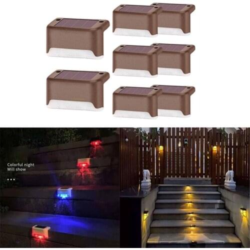 4Pcs LED Solar Railing Light Stair Light Step Light Fence Light Rail Guarding Lamp Wall Lamp Outdoor Yard Lamp