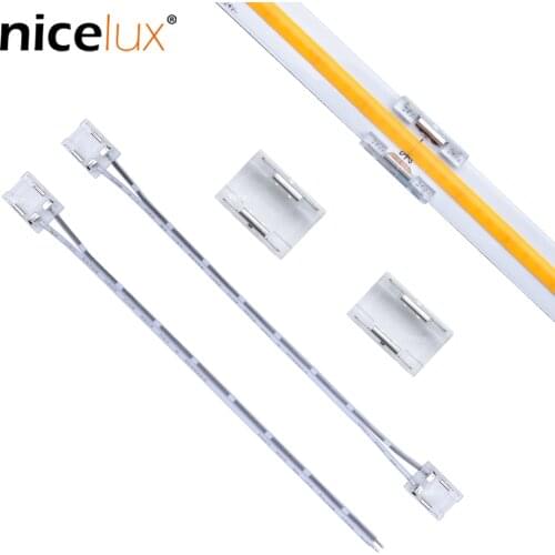 5pcs COB LED Strip Connector for IP20 High Density FOB 8mm 10mm 2pin Single Color SMD 144 240 300 LEDs/m Tape Light Connectors