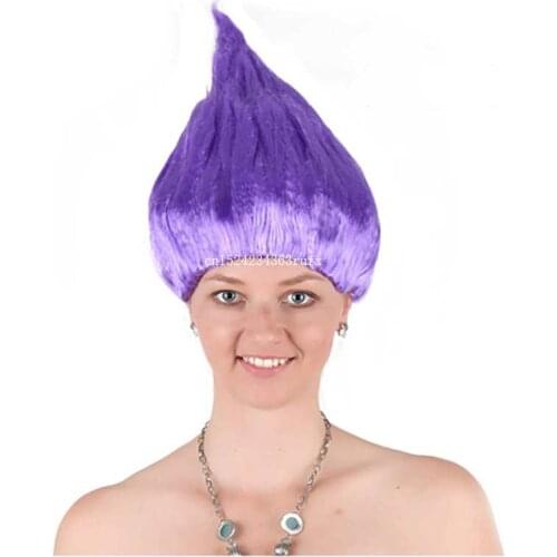 50 Pcs Trolls Poppy Wig For Kids 36cm Wig Children Cosplay Party Supplies Trolls Wig Women Men Halloween Party Dress UP