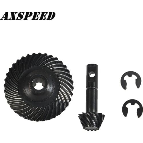 AXSPEED RC Car Metal Front Rear Axle Gear Set Heavy Duty Helical Spiral Bevel Gear Input Gear for 1/10 D90 RC Crawler Car Parts