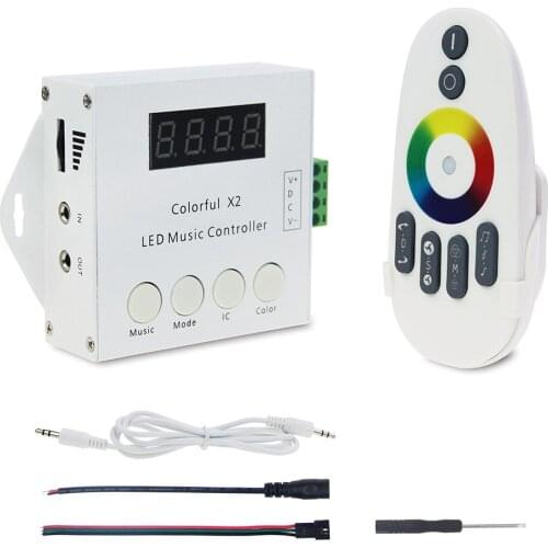 Colorful Music X1 X2 Controller DC5V 12V 24V WS2812 WS2811 WS2813 6803 1903 IC Digital Addressable LED Strip Controller Pixels