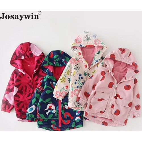 New Style Children Jacket Coats Baby Boys Girl Print Autumn Parkas Jacket Coats for Girl Hooded Outerwear Childrens Clothes