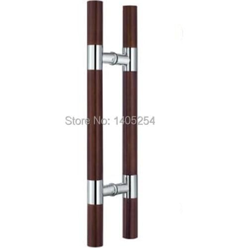 DHL Free shipping glass door wooden handle / stainless steel glass door wooden handle