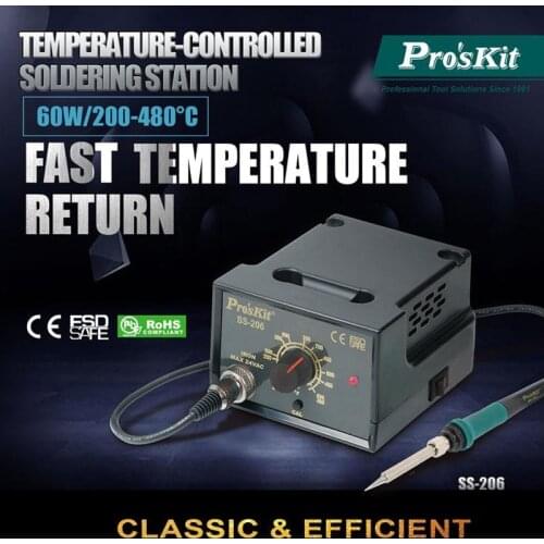 Proskit SS-206H electric soldering iron anti-static digital display constant temperature welding station industrial grade 60W