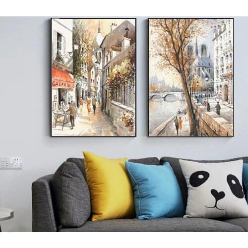 Paris Seine Street Landscape Canvas Painting Poster Painting Art Prints Wall Art Picture for Living Room Nordic Decor Cuadros