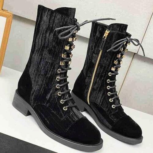 C Home 2021 Classic Fashion New 8 Inch Womens Boots Genuine Leather Elegant Celebrity Style Femmes Bottes All-match Retro Botas