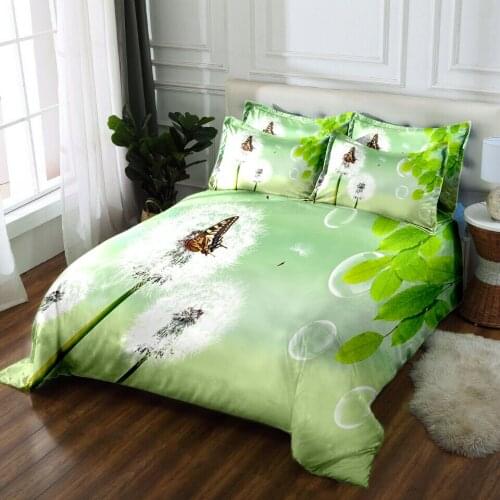 Dandelion print 3D bedding sets Twin king Queen bedsheet Duvet Pillowcase bed cover California king Bed Linen Textiles Drop Ship