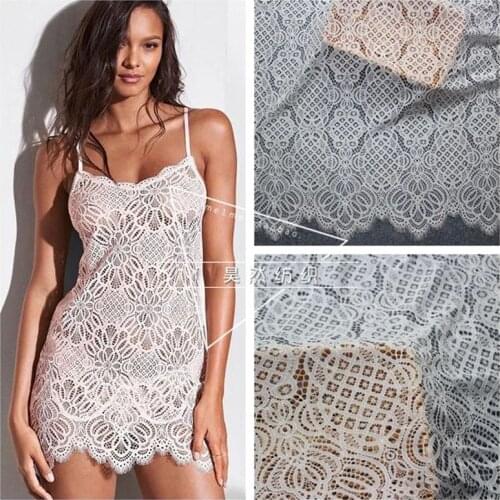 GLace 3M/Lot African lace fabric exquisite hollow eyelashes lace fabric DIY dress top accessories TX692