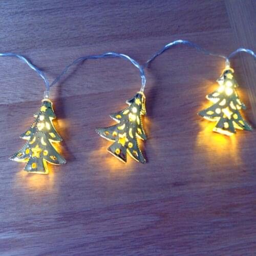 Battery Power Iron Christmas Tree Metal String Light 3M 20LED Novelty Lamp For New Year Christmas Wedding Home Indoor Decoration