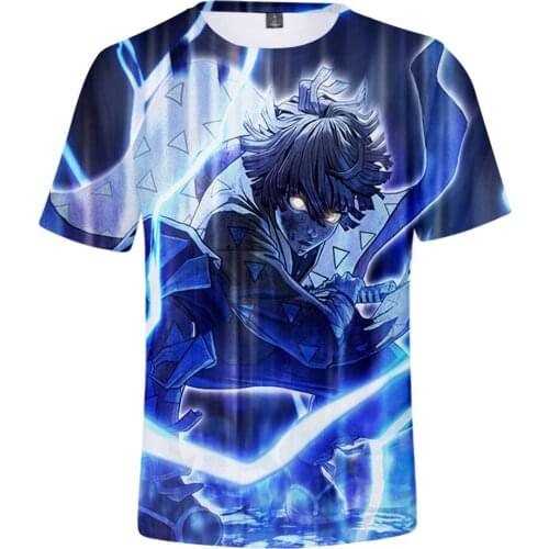 Fashion The latest Japanese anime T-shirt womens mens Demon Slayer: Kimetsu No Yaiba style new short-sleeved funny graphic top