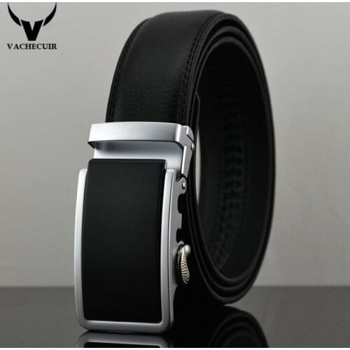 VACHECUIR Men Designer belts Automatic Buckle Cowhide Genuine Leather belt men105cm-130cm Luxury belts for men cinto tatico Q159