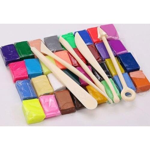 5 Tool+32 Color Oven Bake Polymer Clay Block Modelling Moulding Sculpey Tool Set for DIYMuticolor Handmade Clay Crafts