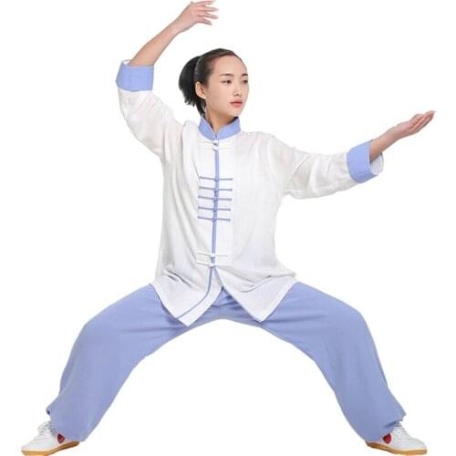 New Design mutil-Colors Long Sleeved Tai Chi Uniform KungFu Suit Uniforms i Exercise Clothing Chinese Traditional Clothes