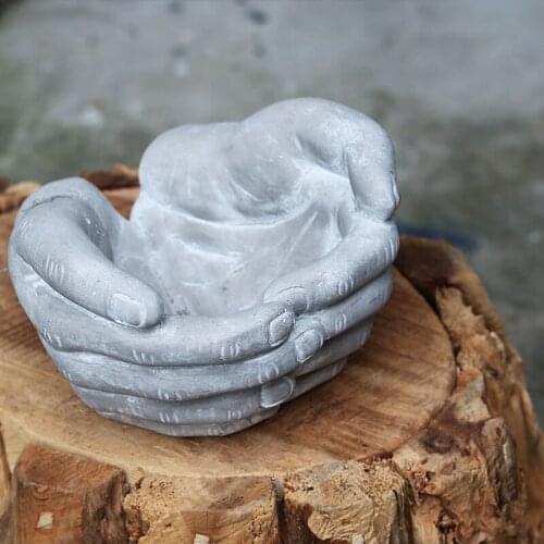 Pastoral Cement Palm Flower Pots Ornaments Crafts Outdoor Gardening Figurines Decoration Courtyard Park Villa Furnishing Crafts