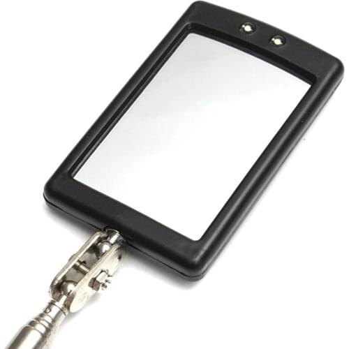 Adjustable 360 Degree Swivel Viewing Auto Hand Tools Portable Telescoping Flexible Head Inspection Mirror with LED Light