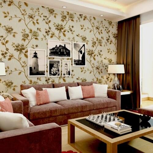 Beibehang Self-adhesive wallpaper waterproof PVC embossed thickening fine embossed American bedroom background wallpaper