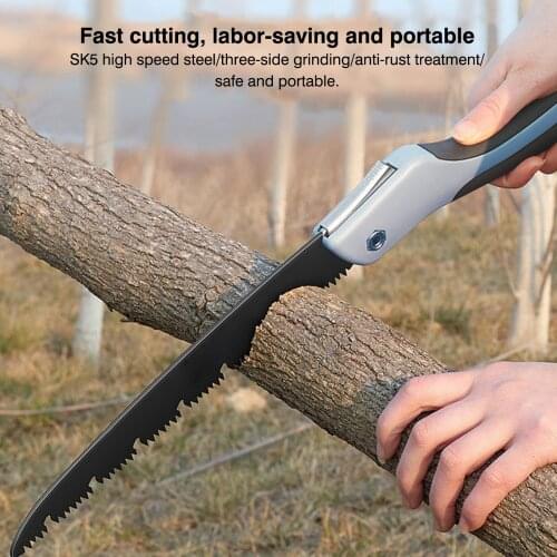 Folding Saw Heavy Blade Hand Saw SK5 High Speed Steel Japanese Saw Garden Pruning Cutting Fast Manual Cutting Tool