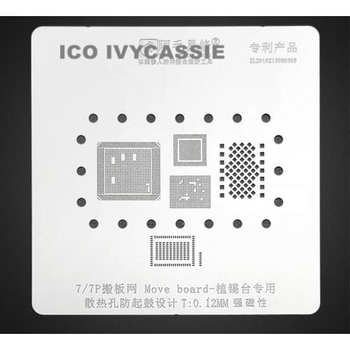 For iPhone 7 7Plus Swap Board Move CNC BGA Stencil CPU Baseband Nand Flash Wifi IC Reball Solder Tin Plant Amaoe Heating Steel