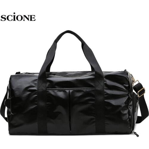 Outdoor Waterproof Nylon Sports Gym Bags Training Fitness Travel Handbag Yoga Mat Sport Bag with shoes Compartment X182A