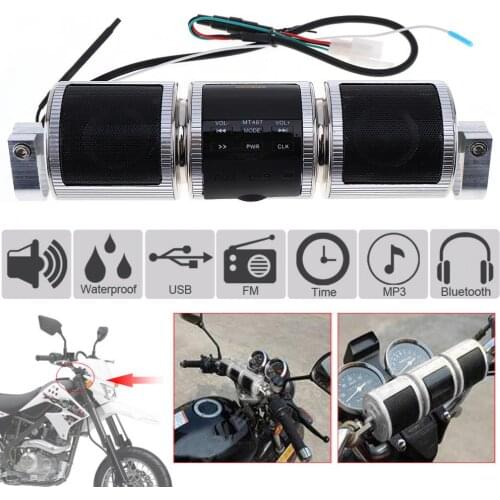 Waterproof Silver Aluminum Motorcycle Music Player with FM Radio and MP3 / USB Interfaces for Motorcycle