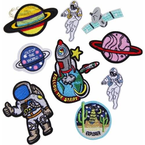 1 pcs Popular Emblem embroidered iron on Space patches cloth accessories bag hat repair Appliques phone decor diy gift pack